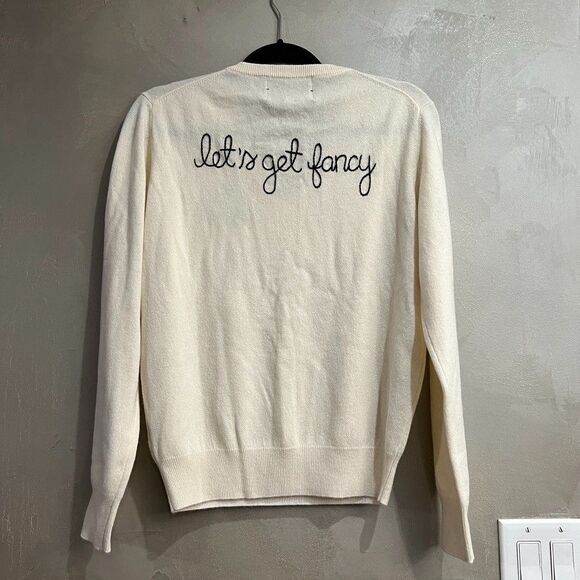 Lingua Franca Let's Get Fancy Crown V-Neck Sweater Medium M NEW - Picture 2 of 3
